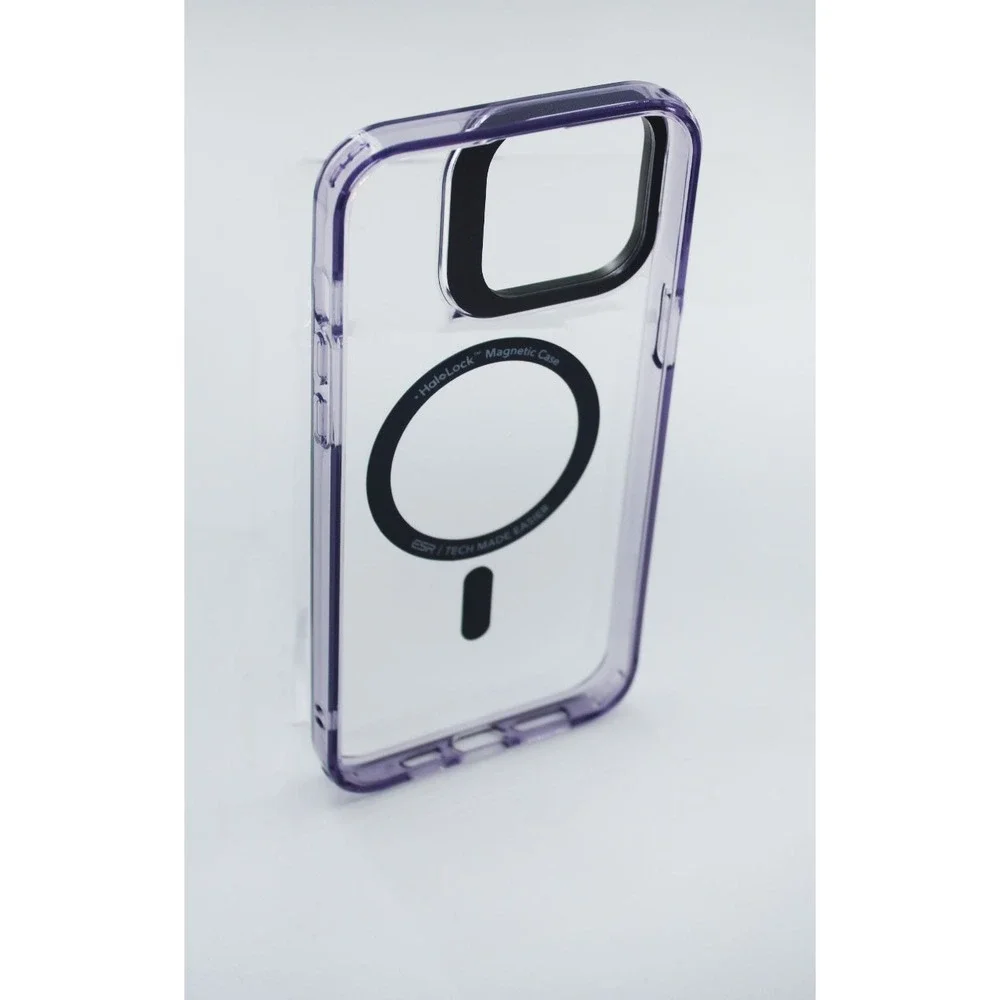 ESR iPhone 14 Pro Max Case HaloLock MagSafe Stash Stand Clear Purple Classic